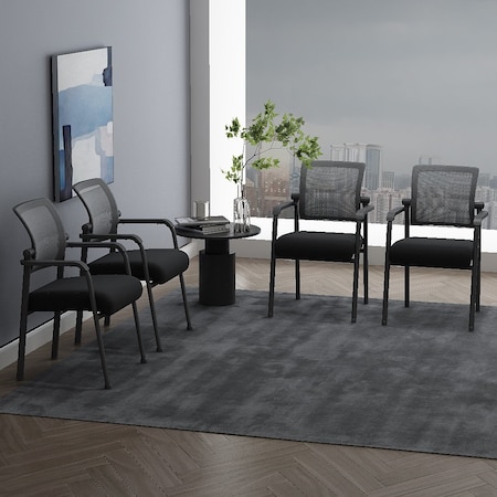 Boss Office Products Black Seat, 24 W 23 L 35.5 H, Mesh Seat B6889-BK